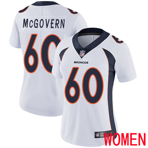 Women Denver Broncos #60 Connor McGovern White Vapor Untouchable Limited Player Football NFL Jersey